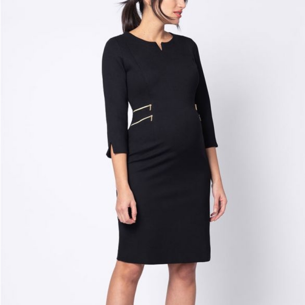 Seraphine Black zipper maternity dress size 8